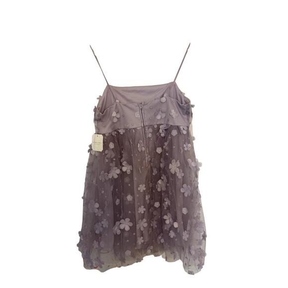 NWT Altar'd State Lavender Aurora Floral Mesh Babydoll Dress Women's Size Small - Picture 4 of 7